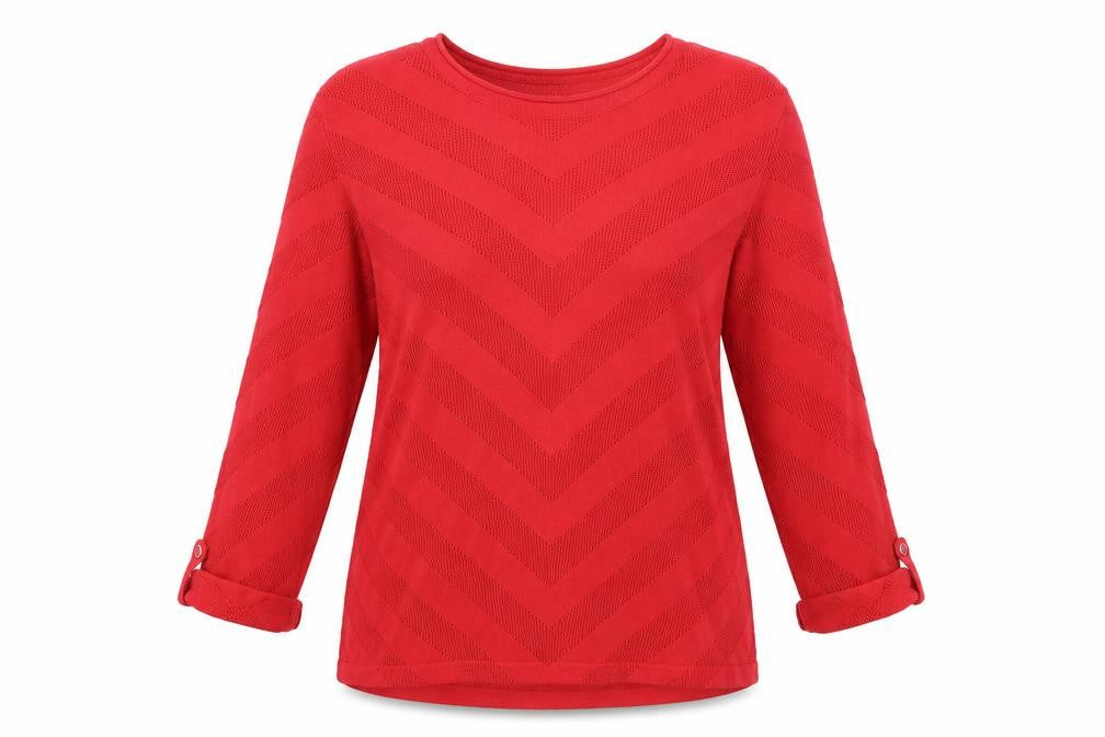 Isle Essentials Womens Red   Basic Blouse Size M