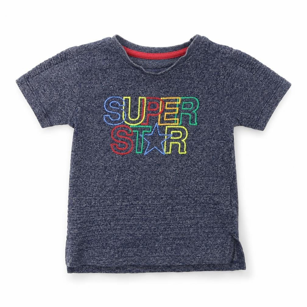 Front view of Primark Baby Blue Basic T-Shirt, size 12-18, Months