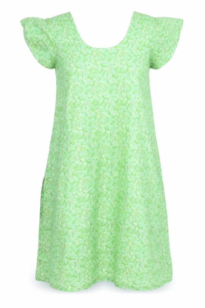 Front view of women’s green a-line, size S