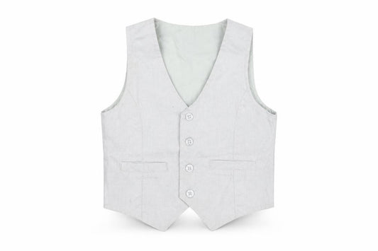 Front view of Ladybird boys’ grey jacket waistcoat, size 2-3, years
