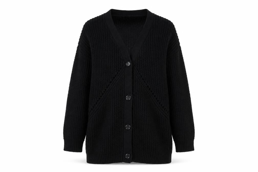 Front view of Very women’s black jacket coatigan, size M