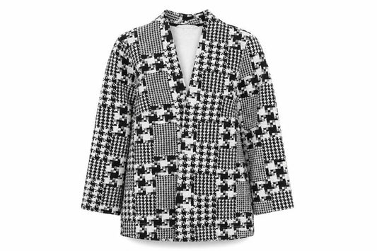 Front view of H&M women’s white jacket, size S