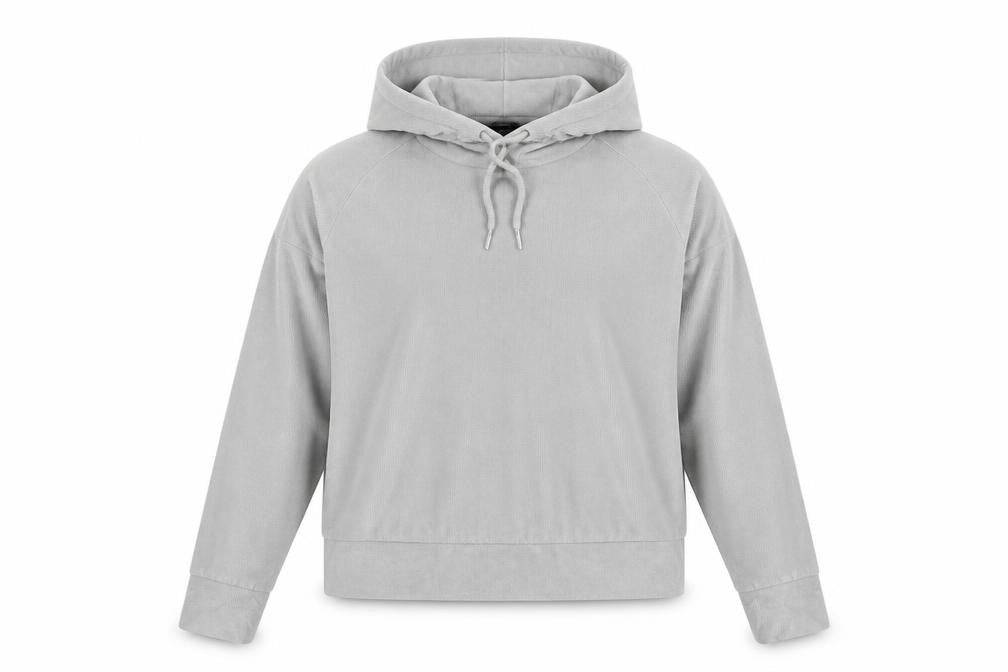 Front view of F&F women’s grey pullover hoodie, size UK 12