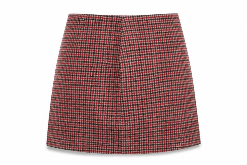 Front view of UNi women’s red a-line skirt, size L