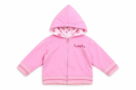 Front view of Cutey Pie Baby Pink Jacket, size 6-9, Months