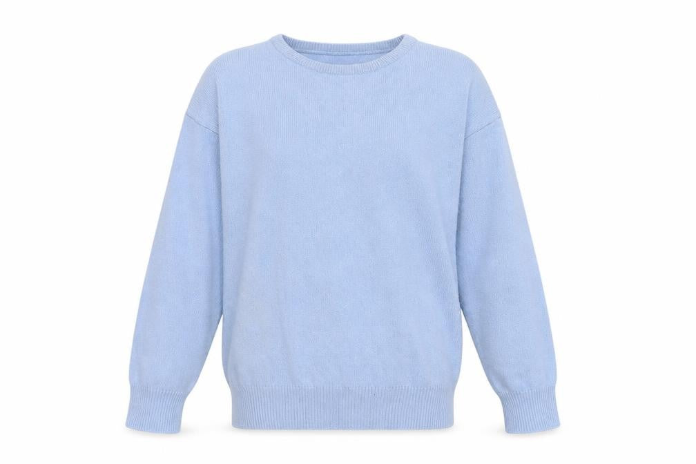 Front view of Country collection men’s blue jumper, size S