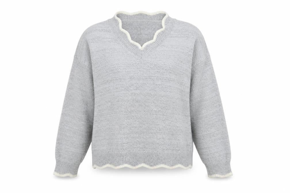 Front view of Preworn women’s grey jumper, size S