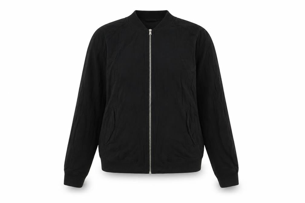 Front view of Select women’s black full zip sweatshirt, size UK 6, - bomber jacket