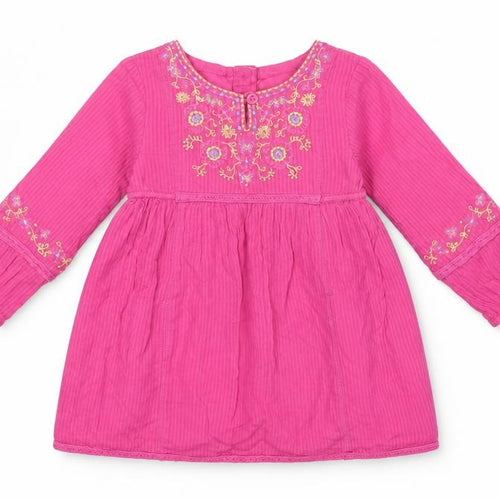 Butterfly Girls Pink Floral  Shift  Size 12-18 Months