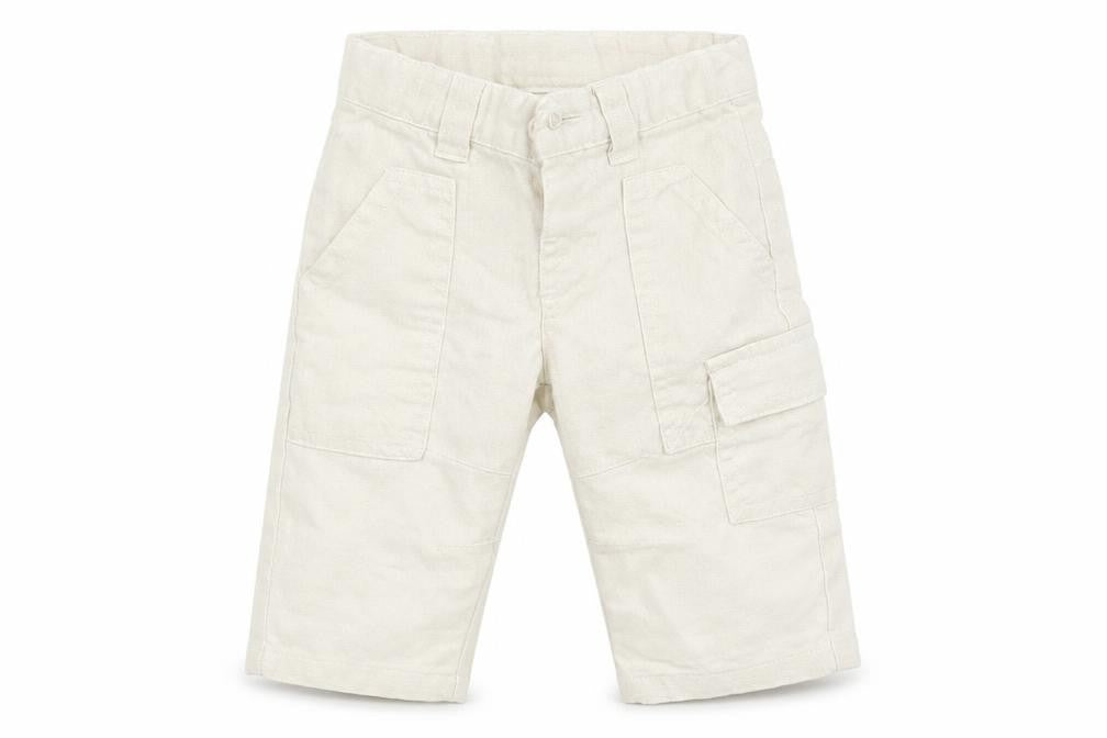 Mila Blue Baby White   Cropped Trousers Size 3-6 Months  - Waist 16in; Inside  leg 7in
