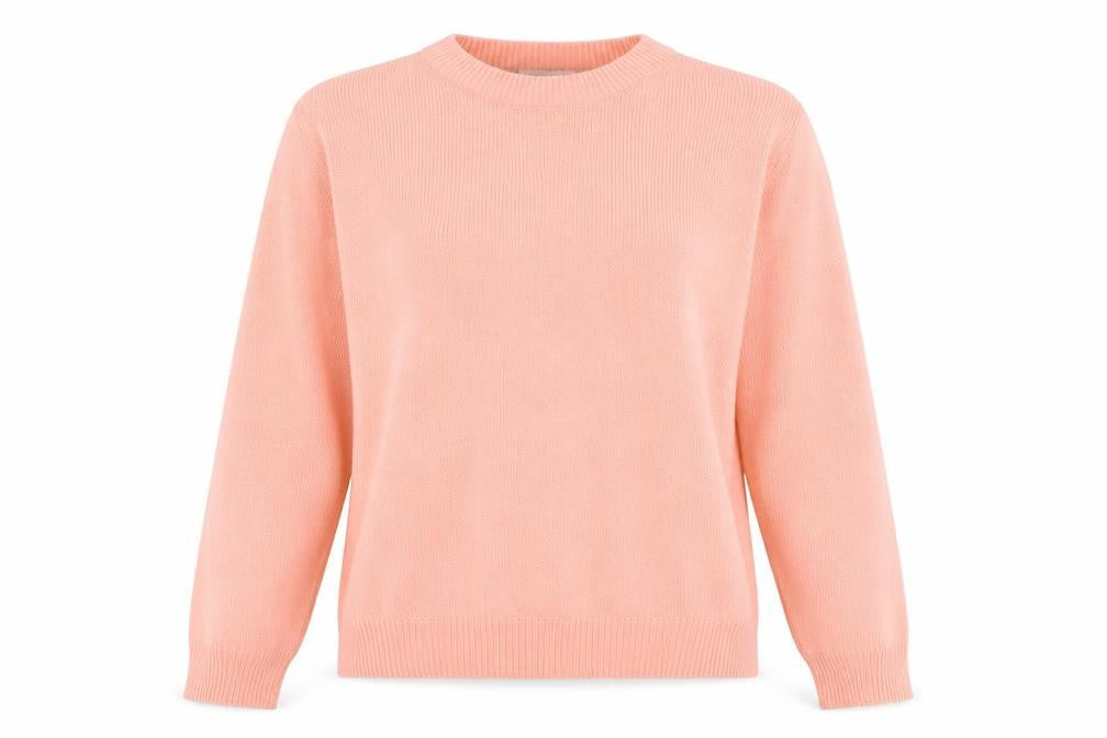 Front view of Damart women’s orange knit jumper, size UK 12