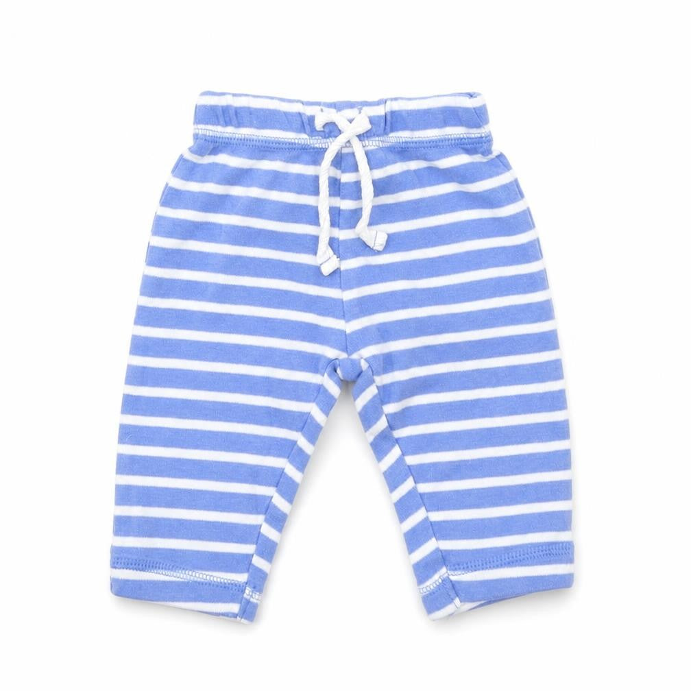 John Lewis Boys Blue Striped  Jogger Trousers Size 0-3 Months