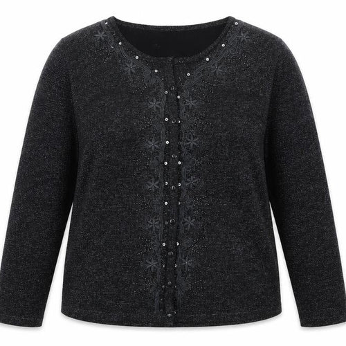 BM Womens Black  Knit Cardigan Jumper Size M