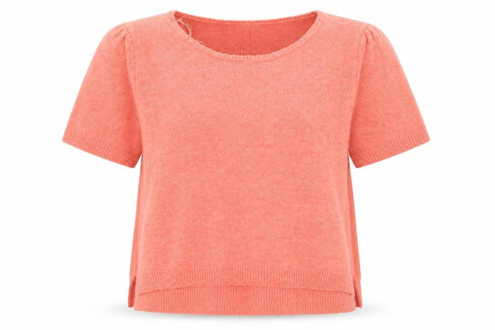 Front view of M&Co women’s pink knit jumper, size UK 18