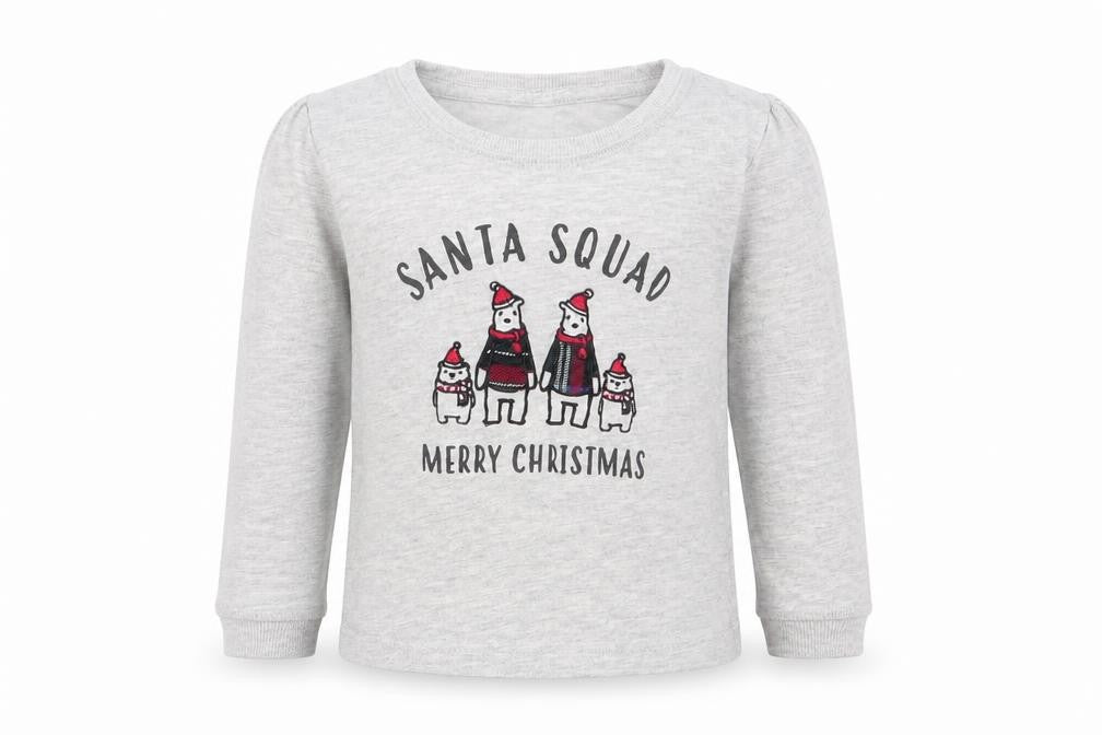 Front view of lily and dan boys’ grey solid pyjama top, size 2-3, years