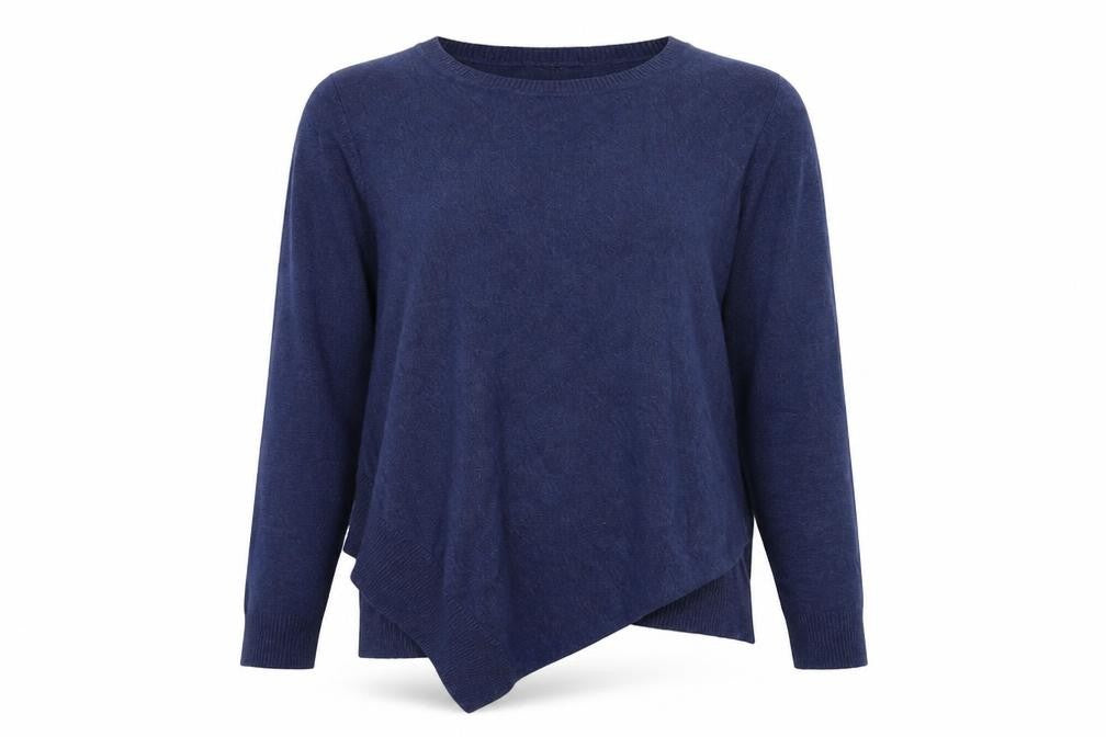 Front view of verve women’s blue knit jumper, size L