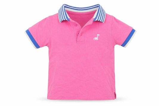 Front view of George boys’ pink basic polo, size 12-18, months