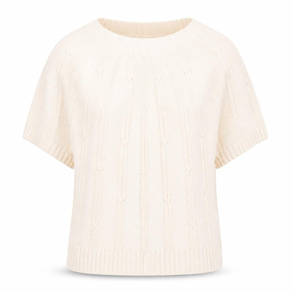 Front view of Papaya women’s ivory jumper, size UK 14
