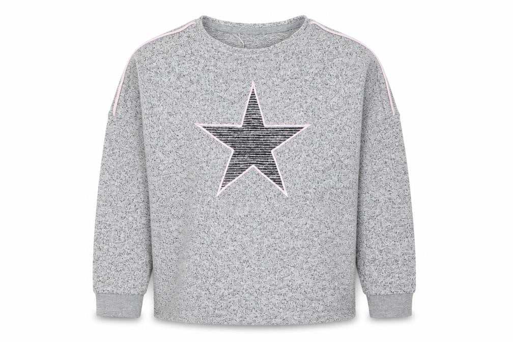 Front view of Nutmeg girls’ grey jumper, size 9-10, years