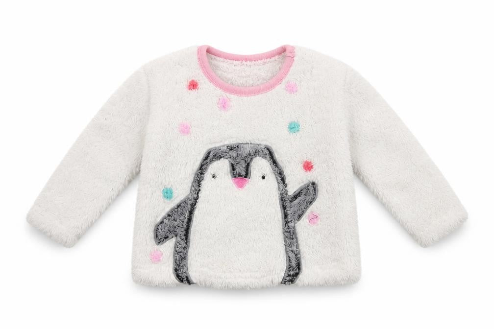 Front view of Nutmeg girls’ white jumper, size 2, years