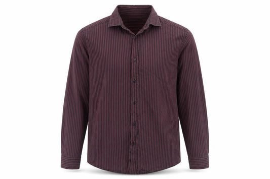 Front view of Tu men’s multicoloured striped button-up, size 16