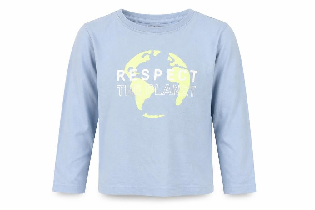 Front view of Primark boys’ blue basic t-shirt, size 5-6, years