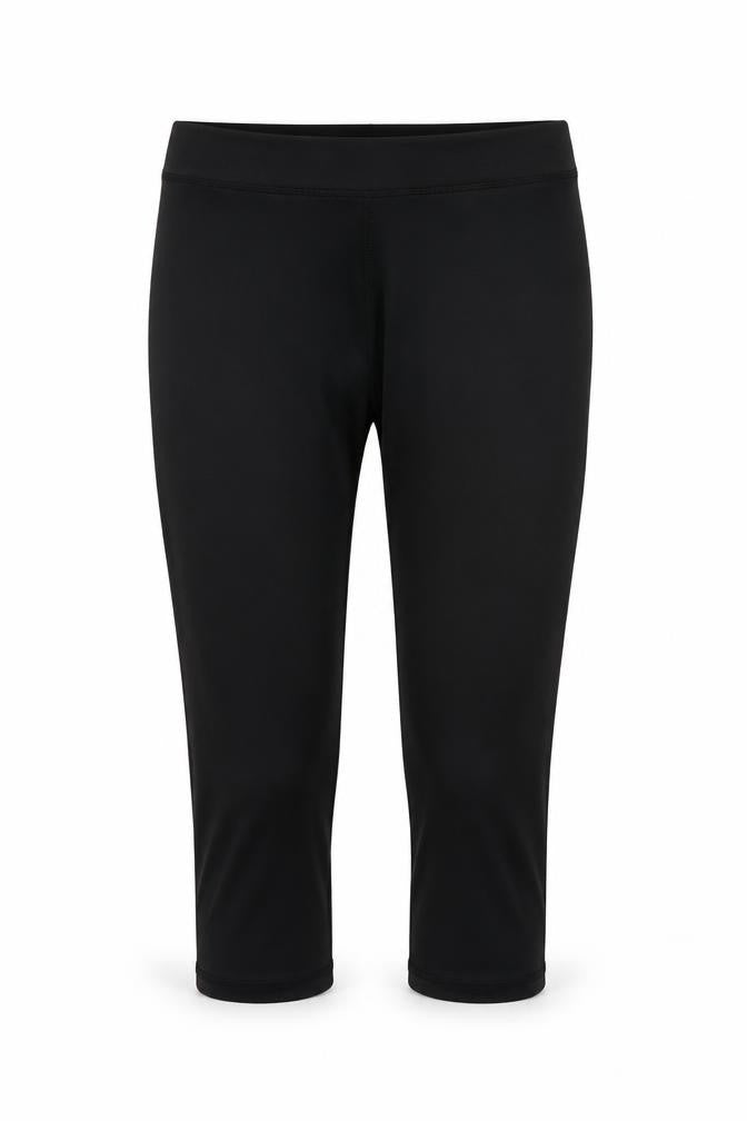 Front view of H&M women’s black cropped leggings, size UK 10, 20-inch leg
