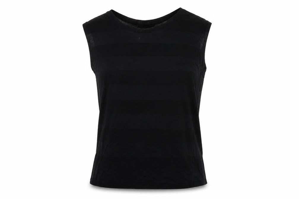 Front view of aj fashon women’s black basic t-shirt, size UK 8