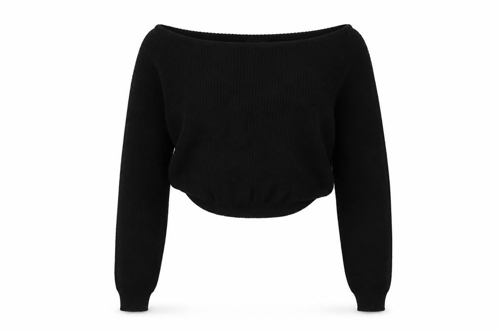 Front view of PRETTYLITTLETHING women’s black jumper, size M