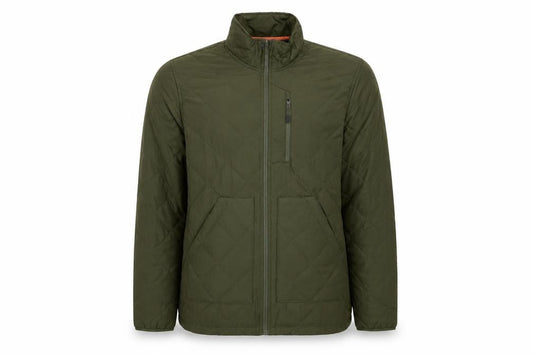 Front view of crivet men’s green overcoat coat, size 42