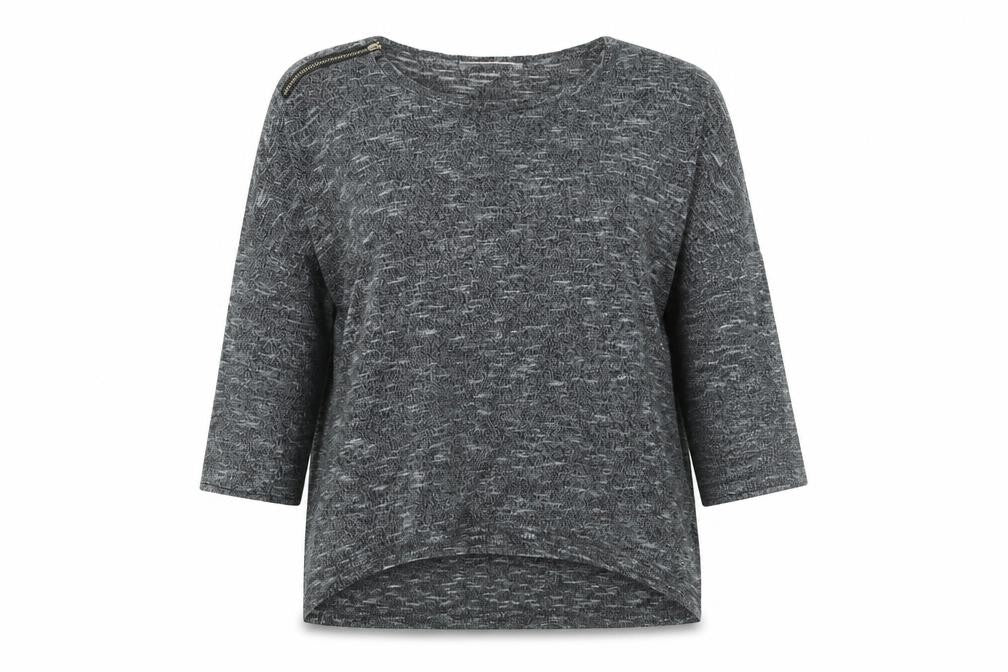 Front view of Tu women’s grey jumper, size L, - talitha paris