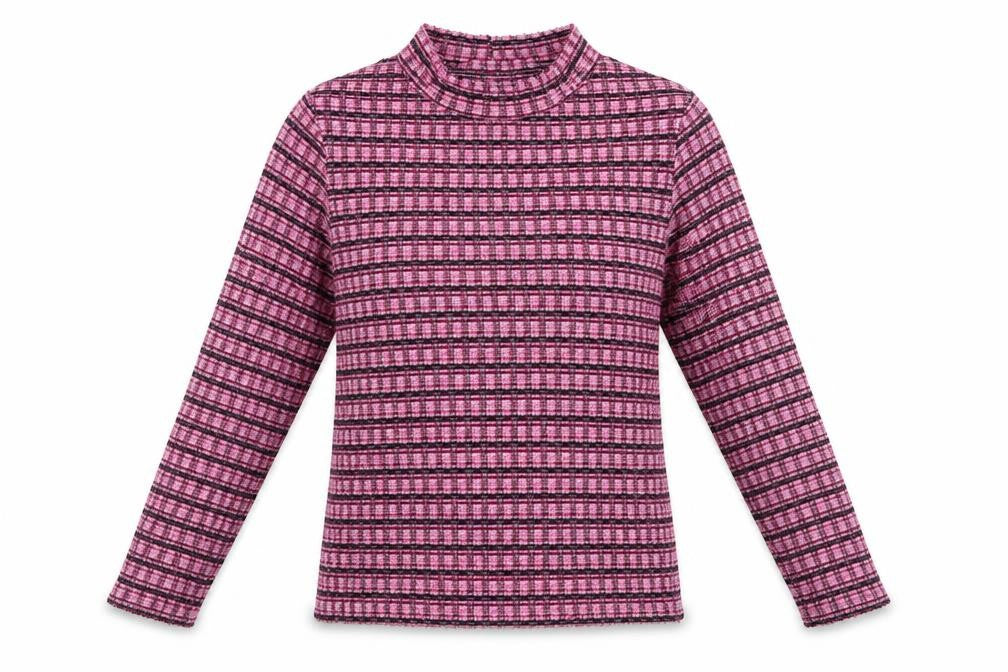 Front view of Primark women’s pink striped jumper, size UK 6