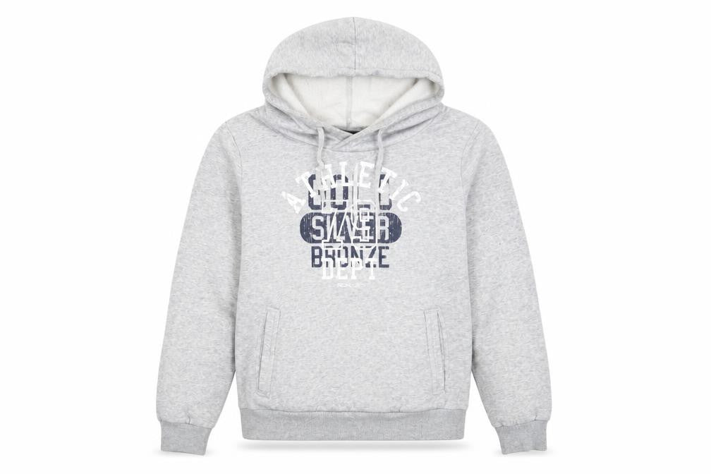 Front view of RDK women’s grey pullover hoodie, size UK 12, - athletic department