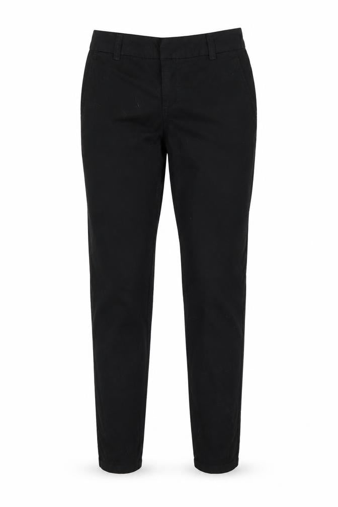 Front view of Vero Moda women’s black trousers, size UK 4, 30-inch leg