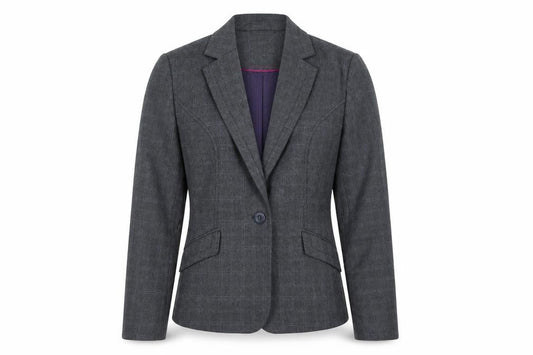 Front view of Next women’s grey jacket sport coat, size UK 12