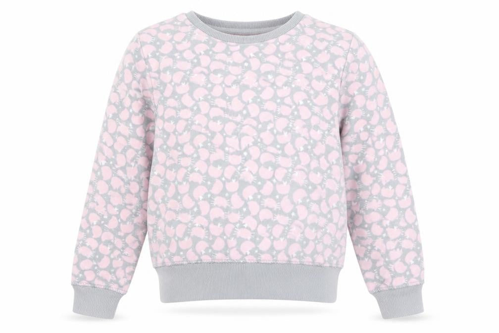 Front view of Matalan girls’ multicoloured animal print pullover sweatshirt, size 4-5, years