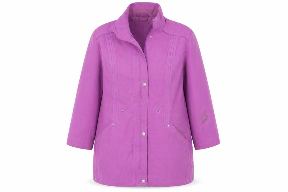 Front view of Bonmarché women’s purple overcoat coat, size M