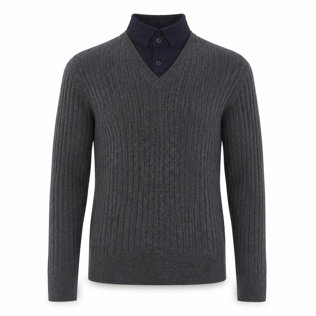 Front view of Marks & Spencer men’s grey jumper, size L