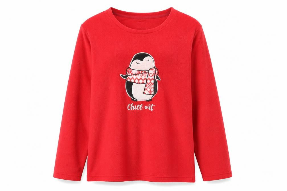 F&F Womens Red   Top Pyjama Top Size S  - Christmas