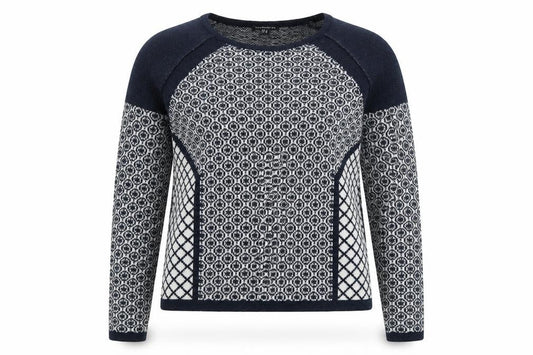 Front view of Warehouse women’s multicoloured argyle/diamond jumper, size UK 12