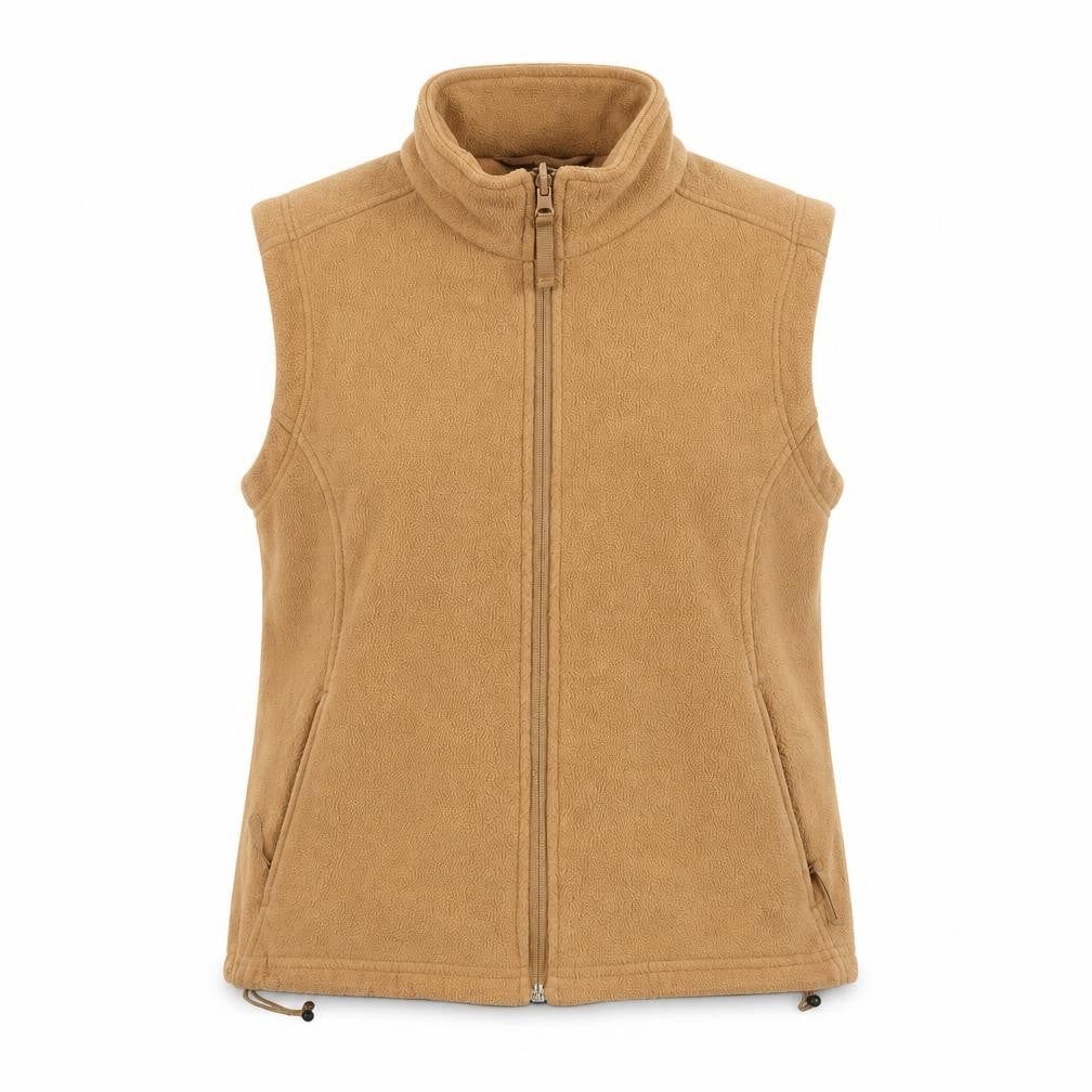 Front view of target dry women’s brown vest sweatshirt, size UK 10