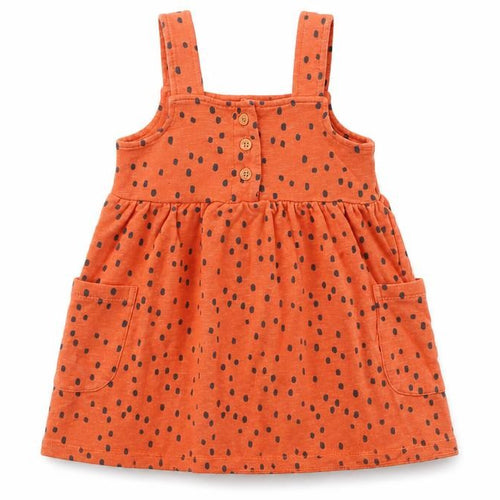 Nutmeg Boys Orange Spotted  Pinafore/Dungaree Dress  Size 12-18 Months