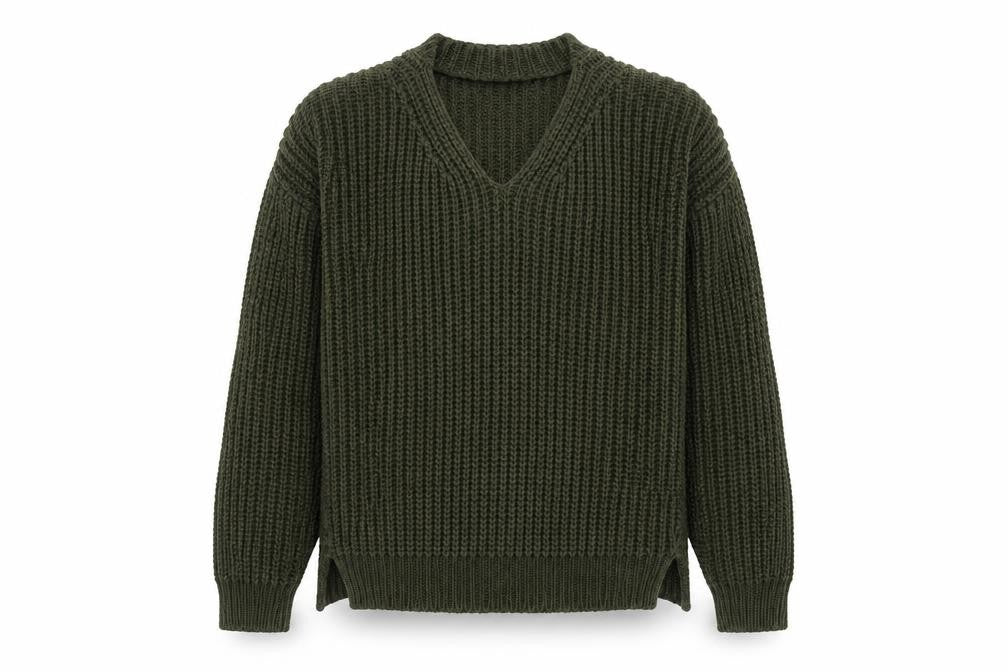 Front view of New Look girls’ green jumper, size 12-13, years