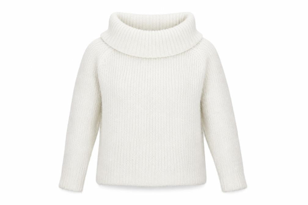 Front view of Preworn women’s white jumper, size L