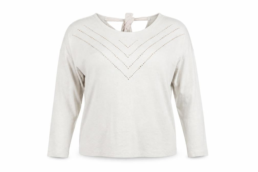 Front view of Next women’s pink knit jumper, size UK 18, - tie detail