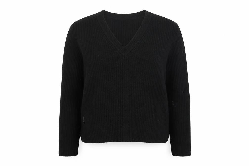 Front view of ASOS women’s black knit jumper, size UK 16