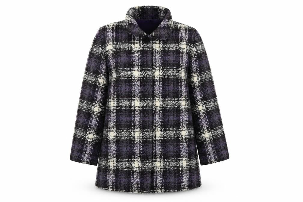 Front view of Classics women’s multicoloured overcoat coat, size UK 20