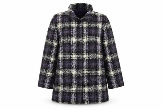 Front view of Classics women’s multicoloured overcoat coat, size UK 20