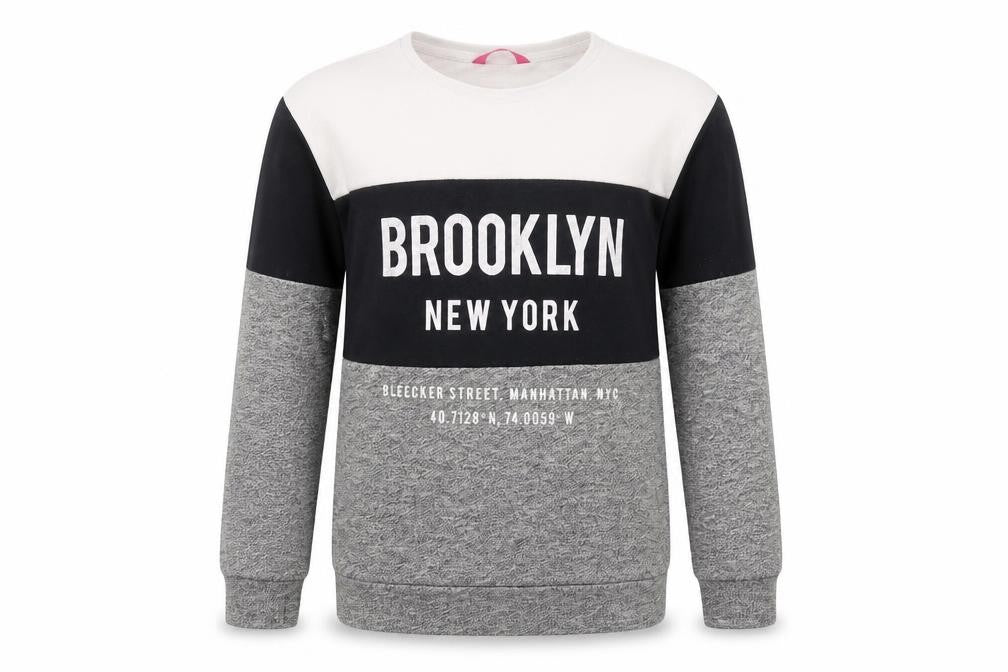 Front view of YD girls’ multicoloured pullover sweatshirt, size 10-11, years