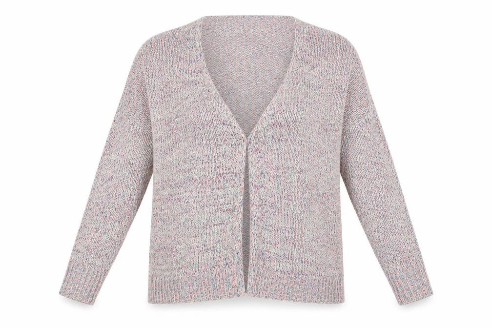 Front view of Atmosphere women’s multicoloured cardigan jumper, size UK 8
